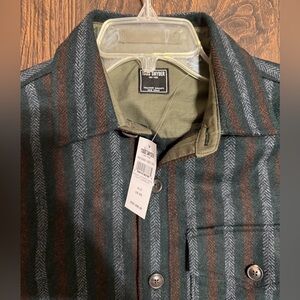 Todd Snyder Blue and Brown Striped Military Field Jacket